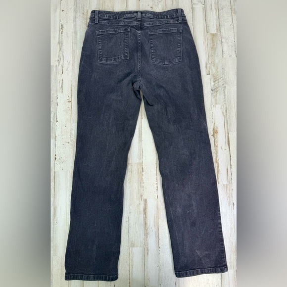 L.L. Bean BeanFlex Jeans Womens 14 M/T Black Denim Stretch Fit Straight Leg - Picture 9 of 11